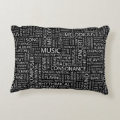 音楽パターン単語の雲 アクセントクッション (裏面)
