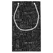 音楽パターン単語の雲 スモールペーパーバッグ (裏面)