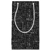 音楽パターン単語の雲 スモールペーパーバッグ (正面)