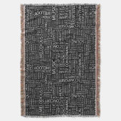 音楽パターン単語の雲 スローブランケット (正面縦)