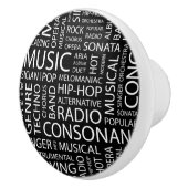 音楽パターン単語の雲 セラミックノブ (右)