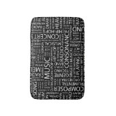 音楽パターン単語の雲 バスマット (正面縦)