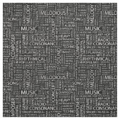 音楽パターン単語の雲 ファブリック (見本)