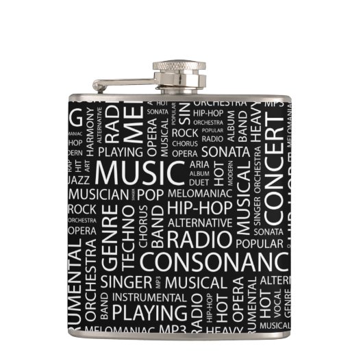 音楽パターン単語の雲 フラスク (正面)