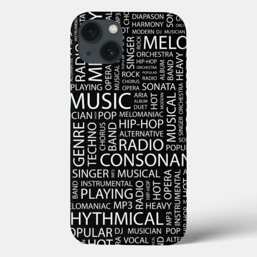 音楽パターン単語の雲 Case-Mate iPhoneケース (裏面)