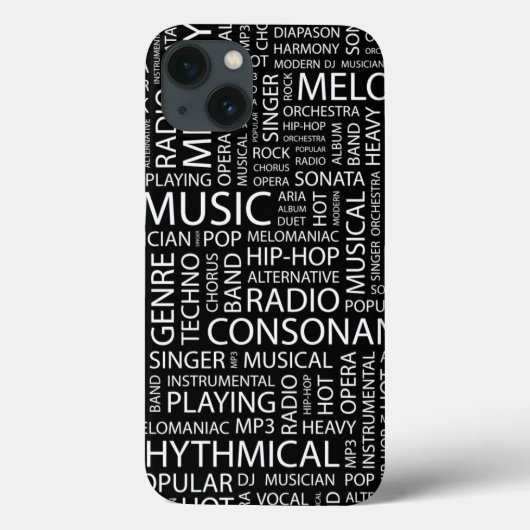 音楽パターン単語の雲 Case-Mate iPhoneケース (裏面)