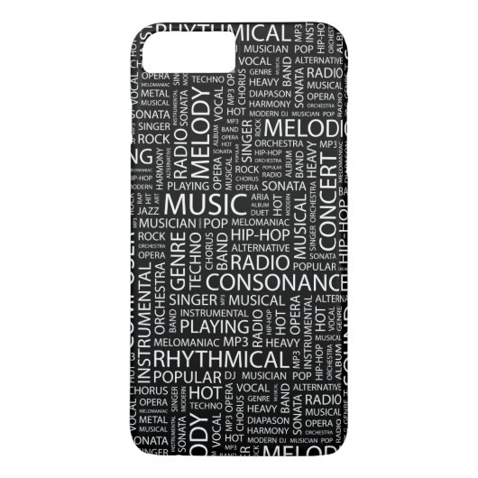 音楽パターン単語の雲 Case-Mate iPhoneケース (裏面)