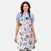 音楽パターン エプロン (着用した状態)