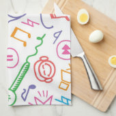 音楽パターン キッチンタオル (四つ折り)