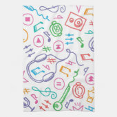 音楽パターン キッチンタオル (縦)