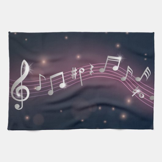 音楽パターン キッチンタオル (横)