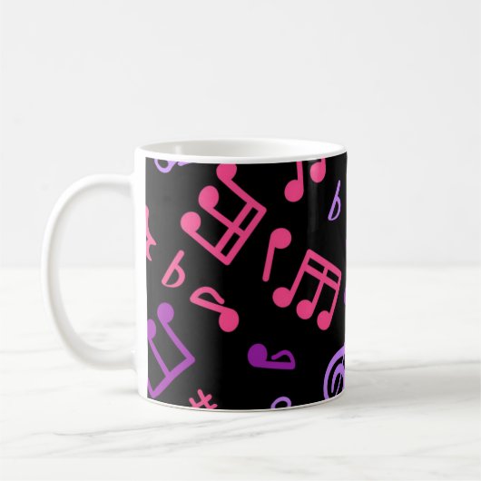 音楽パターン コーヒーマグカップ (左)