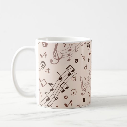 音楽パターン コーヒーマグカップ (左)