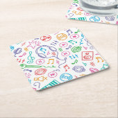 音楽パターン スクエアペーパーコースター (アングル)