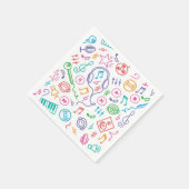 音楽パターン スタンダードカクテルナプキン (角)