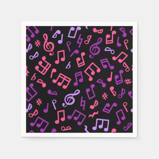 音楽パターン スタンダードカクテルナプキン (正面)