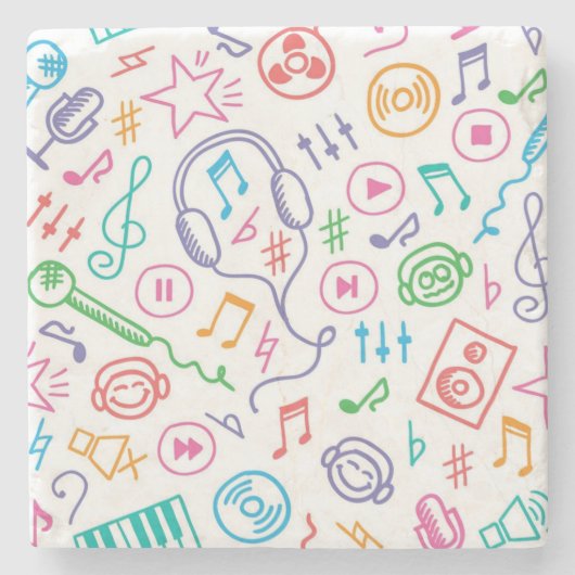 音楽パターン ストーンコースター (正面)