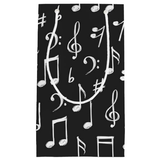 音楽パターン スモールペーパーバッグ (正面)