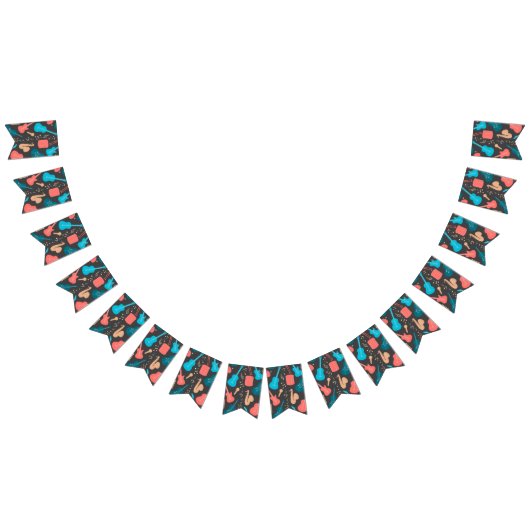 音楽パターン バンティングフラッグ (全)