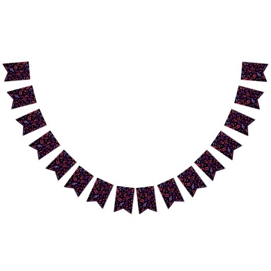 音楽パターン バンティングフラッグ (全)