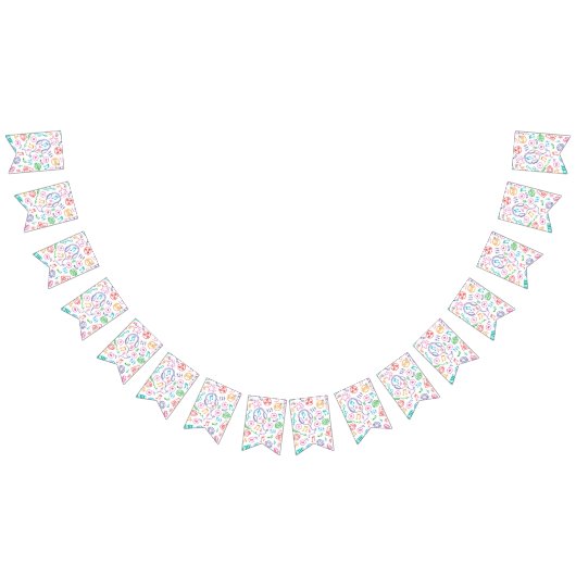 音楽パターン バンティングフラッグ (全)