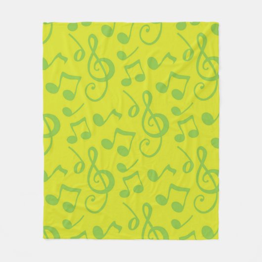 音楽パターン フリースブランケット (正面)