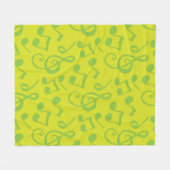 音楽パターン フリースブランケット (正面(横))