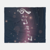 音楽パターン フリースブランケット (正面(横))