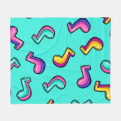 音楽パターン フリースブランケット (正面(横))