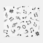 音楽パターン フリースブランケット (正面(横))