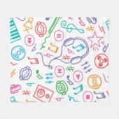 音楽パターン フリースブランケット (正面(横))