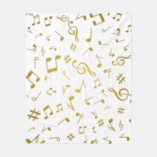 音楽パターン フリースブランケット (正面)