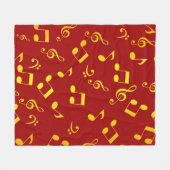 音楽パターン フリースブランケット (正面(横))