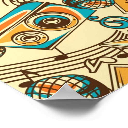 音楽パターン ポスター (角)