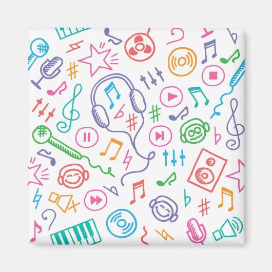 音楽パターン マグネット (正面)