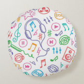 音楽パターン ラウンドクッション (裏面)