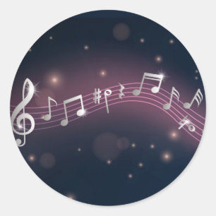 音楽パターン ラウンドシール