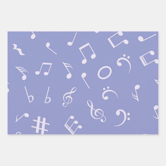 音楽パターン ラッピングペーパーシート (正面)