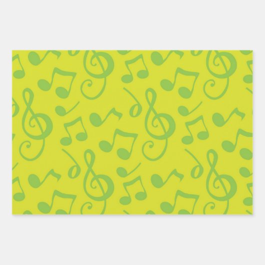 音楽パターン ラッピングペーパーシート (正面)
