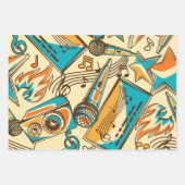 音楽パターン ラッピングペーパーシート (正面3)