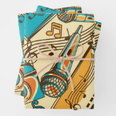 音楽パターン ラッピングペーパーシート (インサイチュ)