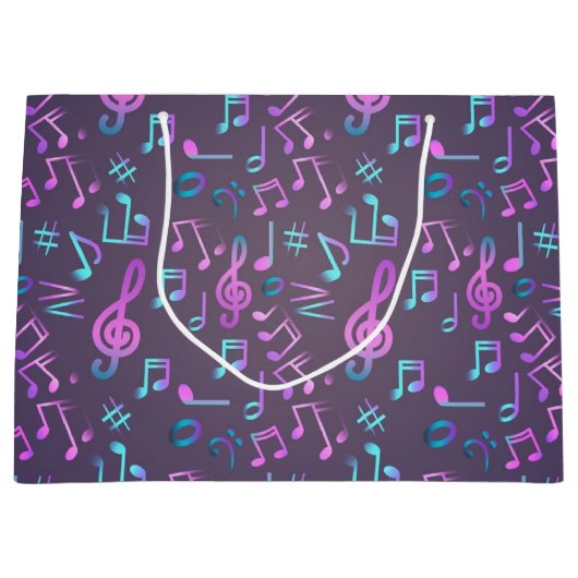 音楽パターン ラージペーパーバッグ (正面)