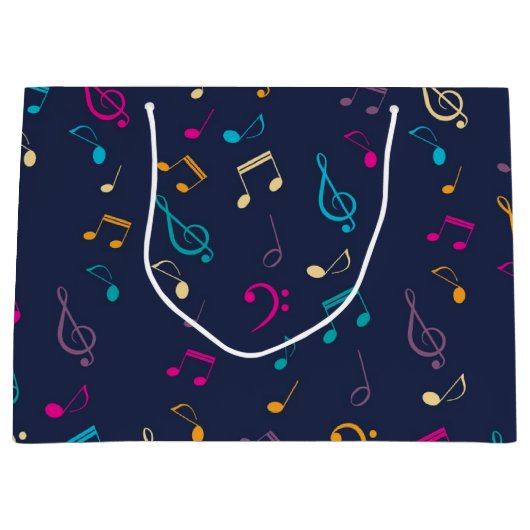 音楽パターン ラージペーパーバッグ (正面)