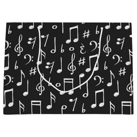 音楽パターン ラージペーパーバッグ (正面)