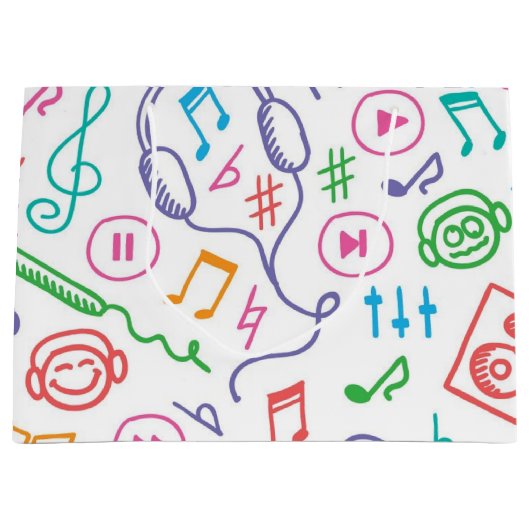音楽パターン ラージペーパーバッグ (正面)