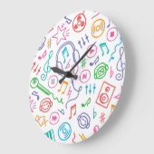 音楽パターン ラージ壁時計 (傾斜)