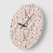 音楽パターン ラージ壁時計 (傾斜)