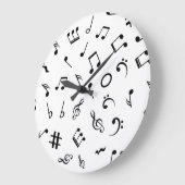 音楽パターン ラージ壁時計 (傾斜)