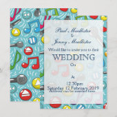 音楽パターン 招待状 (正面/裏面)