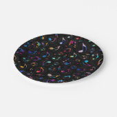 音楽パターン-黒の色彩の鮮やかな色 ペーパープレート (アングル)